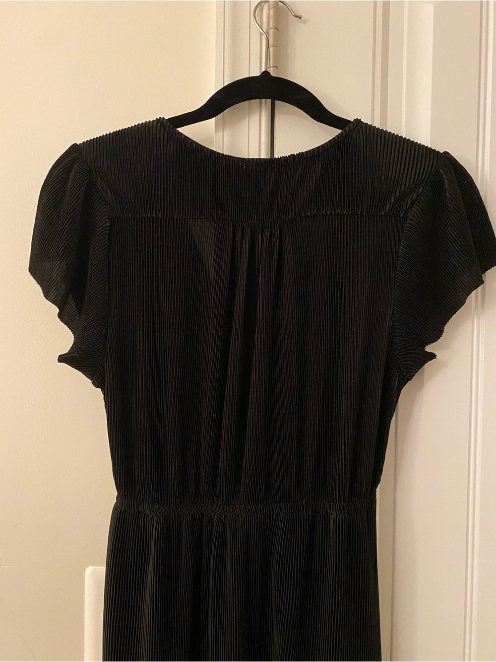 Baltic Born Black Pleated Short-Sleeve Dress